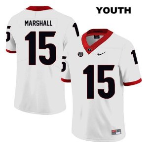 Youth Georgia Bulldogs NCAA #15 Trezmen Marshall Nike Stitched White Legend Authentic College Football Jersey CLC2154QF